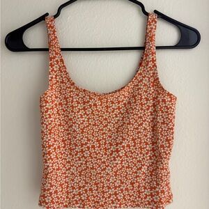 Orange Floral Crop Top